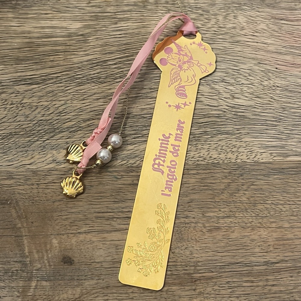 Tokyo DisneySea Minnie Mouse Gold Bookmark L'angelo del Mare‎ Japan Rare
